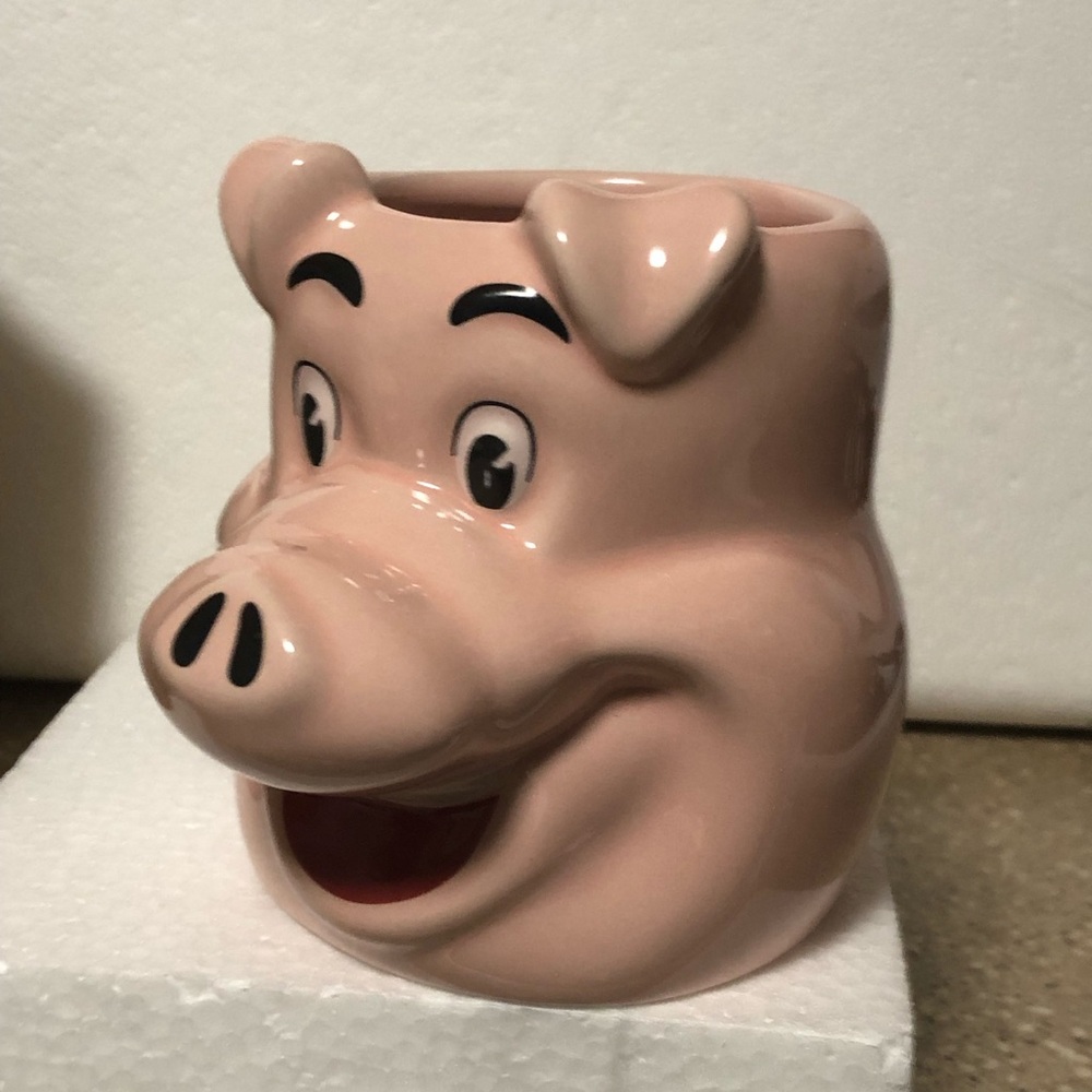 Pink Ceramic HOT HOGS Pig Head Big Funny Mug